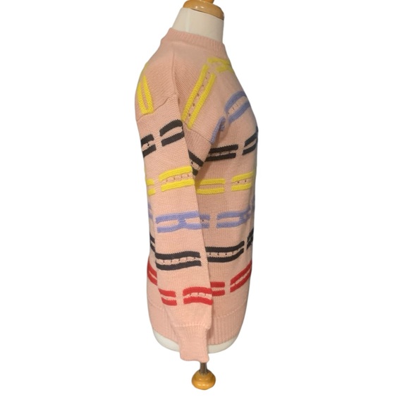 Vintage 90’s teen Esprit colorful geometric sweater size small - Picture 3 of 6